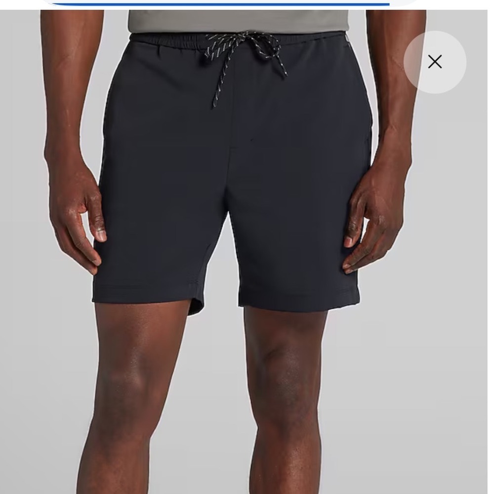 Kenneth Cole Mens Athletic Shorts Black Drawstring Performance Workout medium